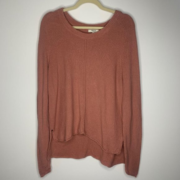 MADEWELL Just Right Pink Pullover Waffle Knit Sweater Sz S - Picture 2 of 11